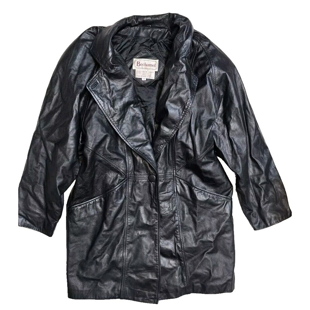 Bechamel Women's Leather Vintage Jacket‎  Black M